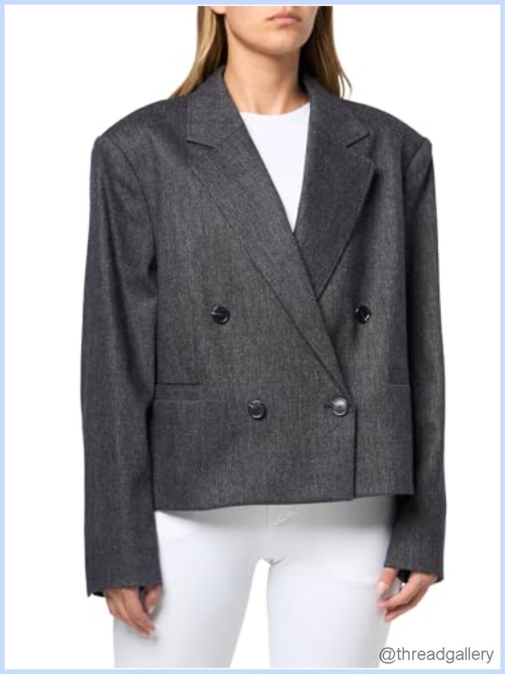Wool Blend Cropped Blazer